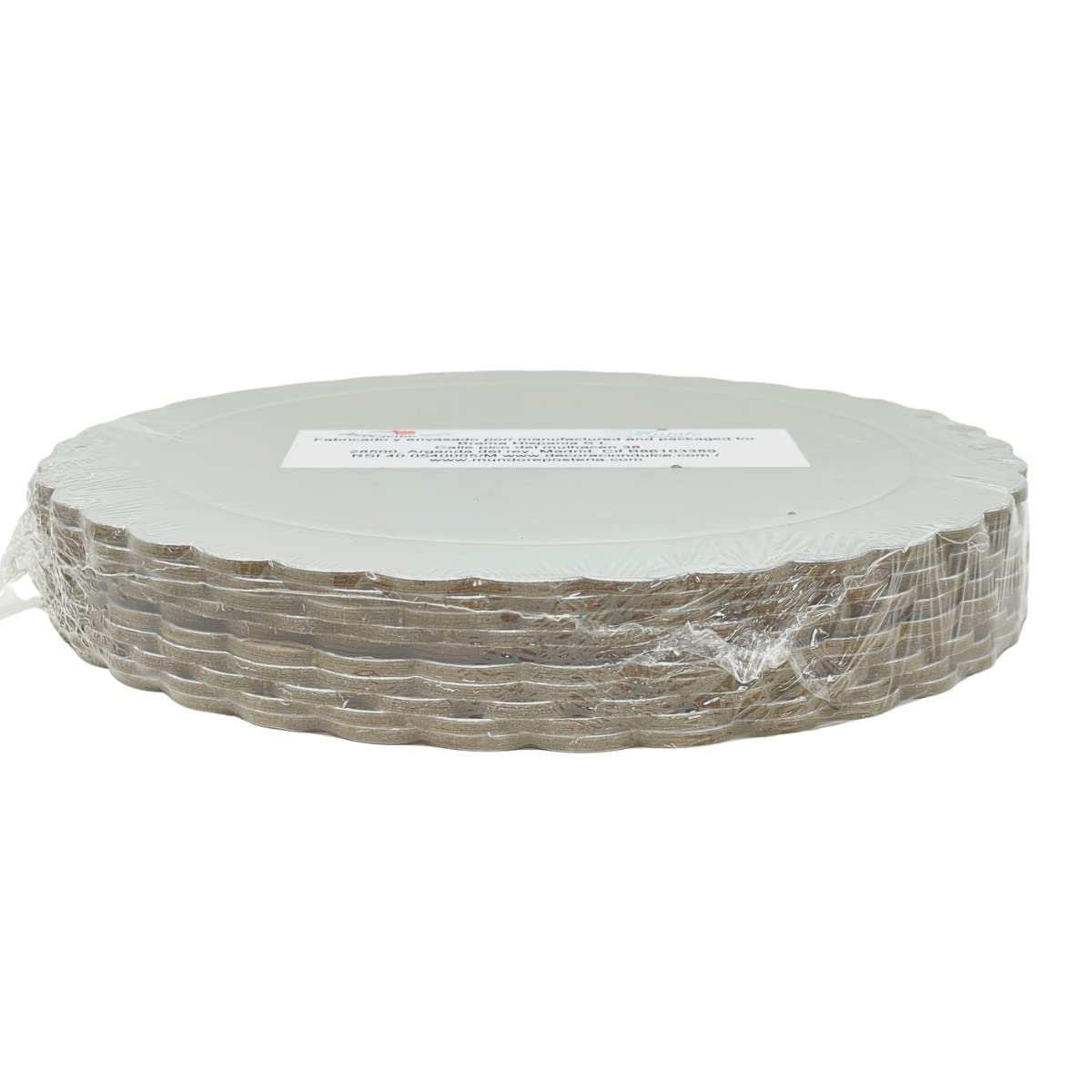 Decoraciondulce 10 x Discos/Bases Extrafuerte de 20cm X 3 Mm. Altura para pasteles (10 de Plata)