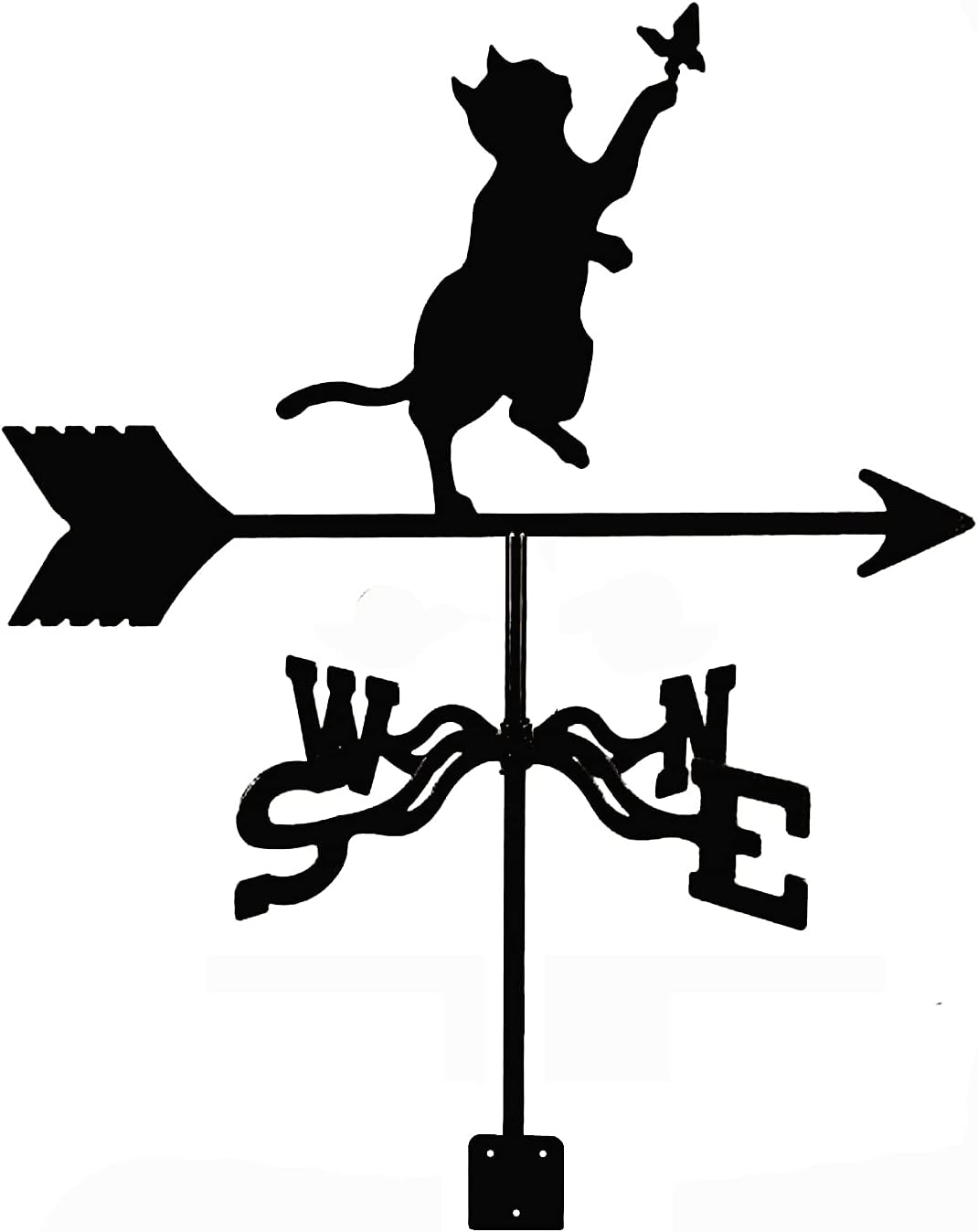 Weather Vane with Rooster Cruise Ship Pig Ornament Roof Mount Weathervane Wind Direction Indicator Garden Stake Wind Vane Measuring Tool Yard Easy Use