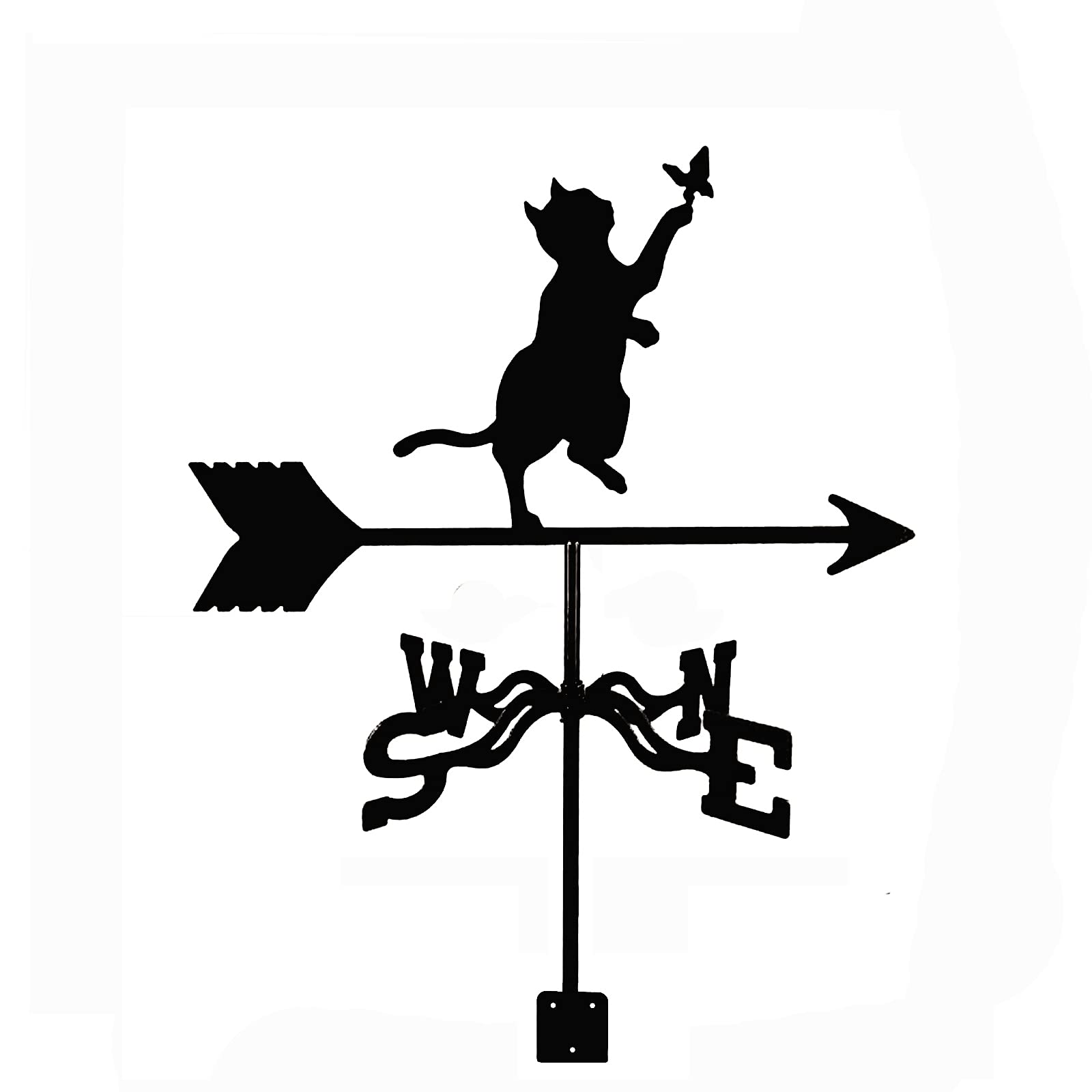 Weather Vane with Rooster Cruise Ship Pig Ornament Roof Mount Weathervane Wind Direction Indicator Garden Stake Wind Vane Measuring Tool Yard Easy Use