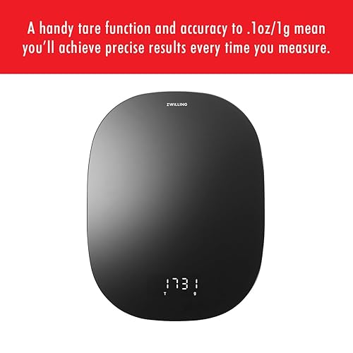 Miniatura 4 de ZWILLING Enfinigy - Báscula digital para cocina, peso máximo 22 libras, gramos y onzas, precisión de 0.00oz, color negro