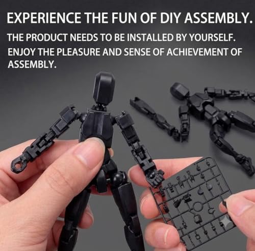 Image of (Do it Yourself) Action Figure Toys,DIY Assembly Dummy 13 Action Figures,Articulated Joints Robot,Gift Idea for Teens & Adults for 14+ (Black, Black)