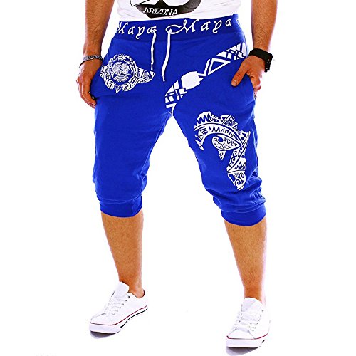 VPASS Pantalones Hombre,Verano Chándal de Hombres Moda Original Impresión Pantalones Casual Deportivos Running Jogging Fitness Pantalon Trend Cortos Pantalones Pantalones de Playa Bañador