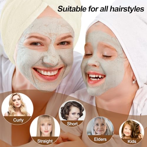 Pugnum Toalha de cabelo de microfibra, turbantes de cabelo super absorventes para cabelos molhados a