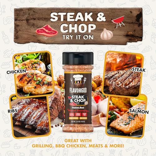 image for Steak & Chop Rub Seasoning Mix by Flavor God - Premium All Natural & H