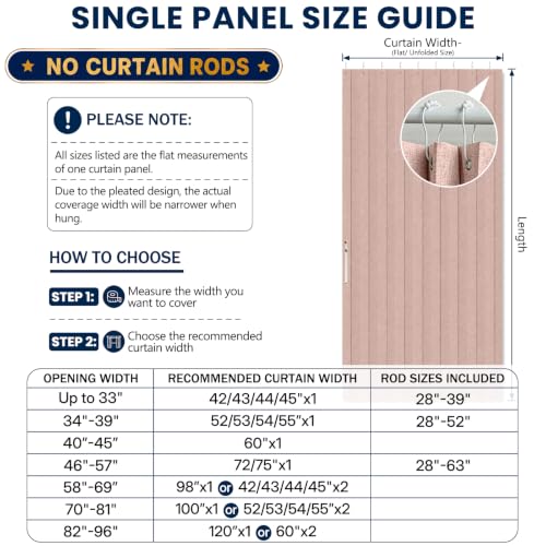 Image of AJAZZ Blackout Magnetic Door Curtain Accordion Doors Interior Closet Door Curtain Invisible Applicable Bedroom Room Living Room Doorway（Pink 52 inch W x 78 inch L 1 Panel