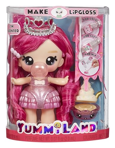 YUMMILAND Large Doll y Num Nom Lipgloss Pet - Muñeca Perfumada con Kit de Brillo de Labios DIY - Adecuado para Niñas y Niños mayores de 4 años