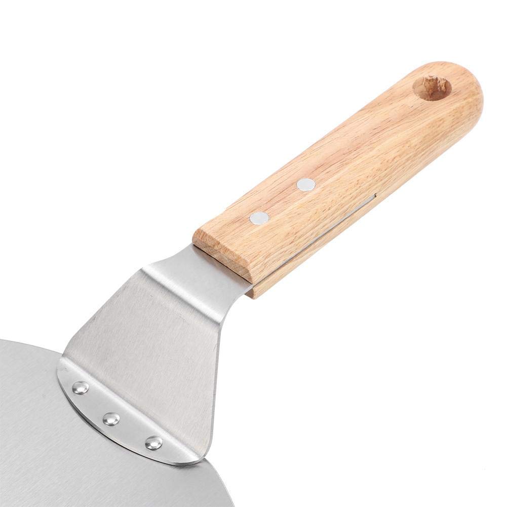 Pala Per Pizza Rotonda In Acciaio Inox – Manico In Legno – 43,5 X 25,5 Cm – Utensile Per Forno E Pasticceria