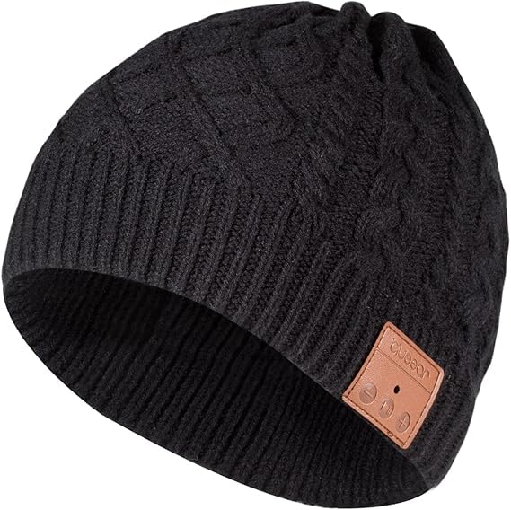 blueear Beanie Hat Bluetooth V5.2 Wireless Knit Winter Cap with Stereo Speaker,Gift for Birthday,Christmas,Thanksgiving Day (Black)