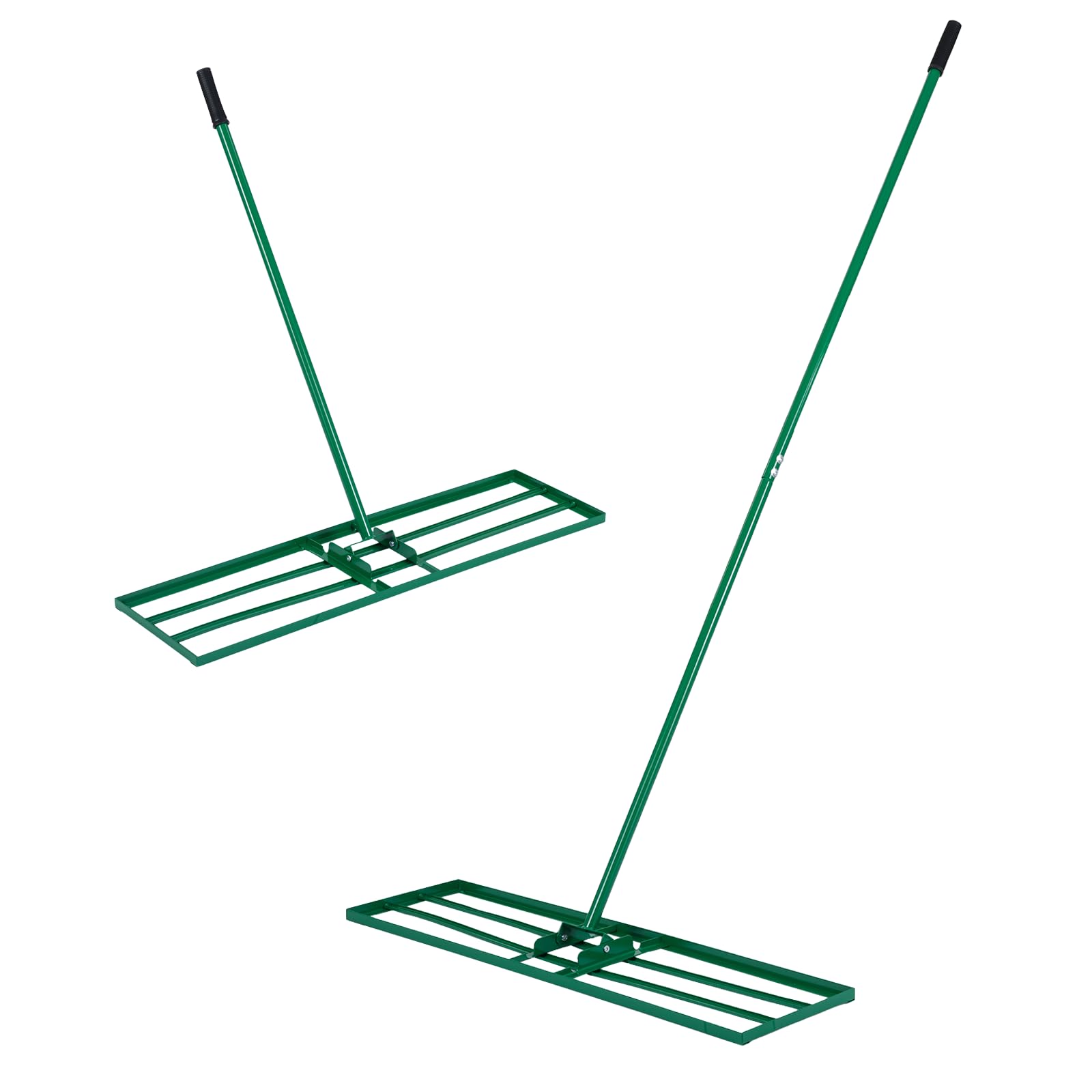 Rastrillo paisajístico de aluminio de 91 cm (36''), rastrillo de jardín de 91 cm (36 púas) con mango de 173 cm (68") y cabezal de doble cara, herramienta resistente para rastrillar arena y tierra,