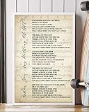 Mattata Decor Gift - When You Say Nothing at All Song Lyrics Sheet Music Portrait Poster Print (16' x 24')