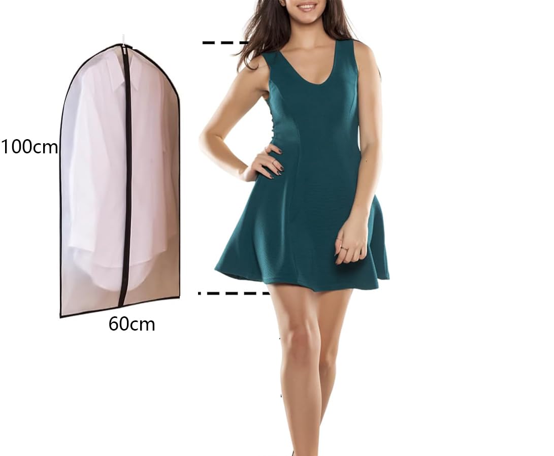 Lot De 3 Housses à Vêtements En PEVA 60x80cm Housse De Protection Pour Vêtements Anti Poussière Imperméables Avec ZipHousse Vetement à Suspendre Pour Rangement Pour Chemise Costumes Manteaux Clothes