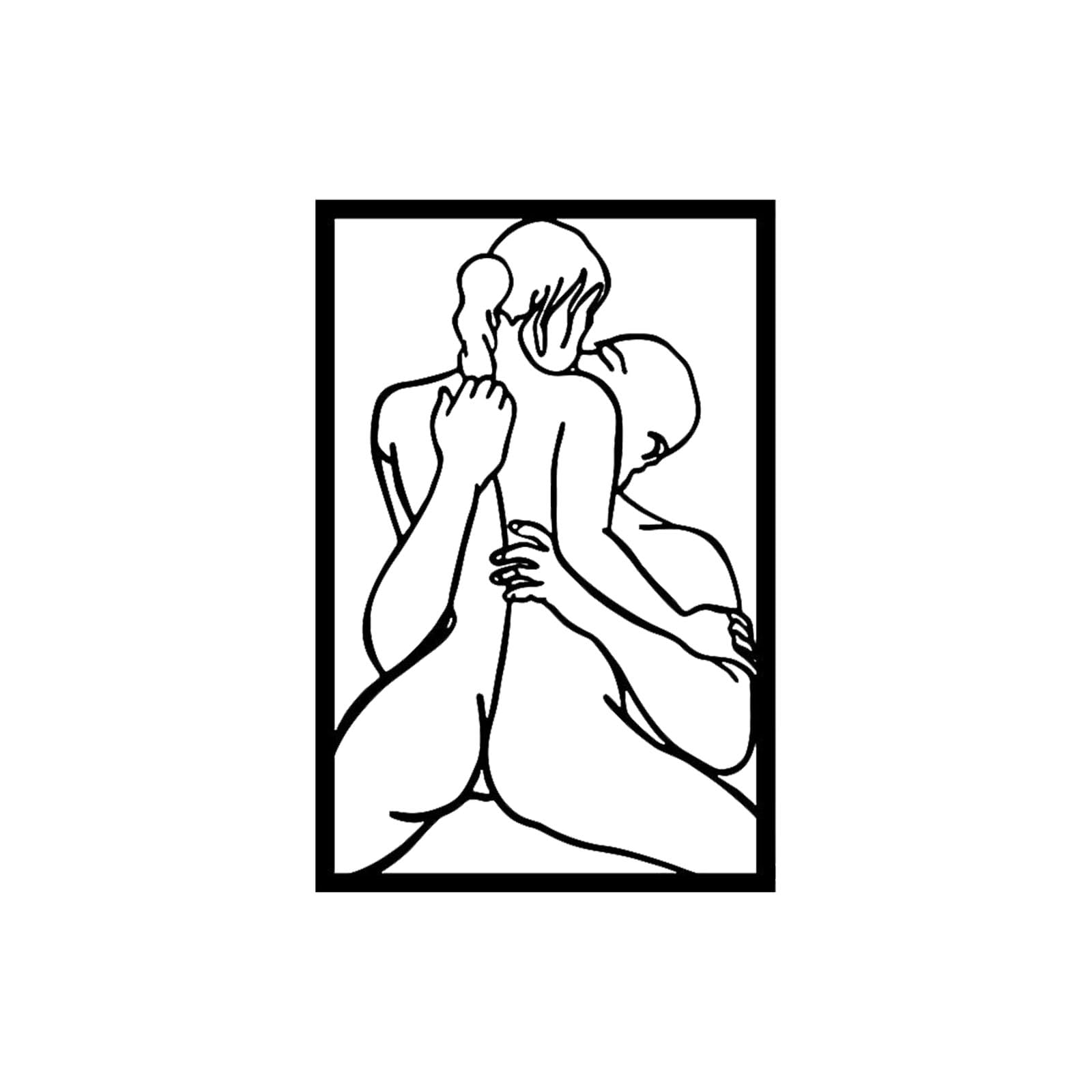 Foruisin Metal abstract couple line wall ornaments, metal wall art, couple erotic art wall decoration, simple wall art, metal black silhouette wall art, bedroom bathroom decoration (JM1044) (L)