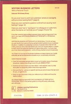 Paperback Writing Business Letters With a Personal Touch More Than 340 Sample Letters Book