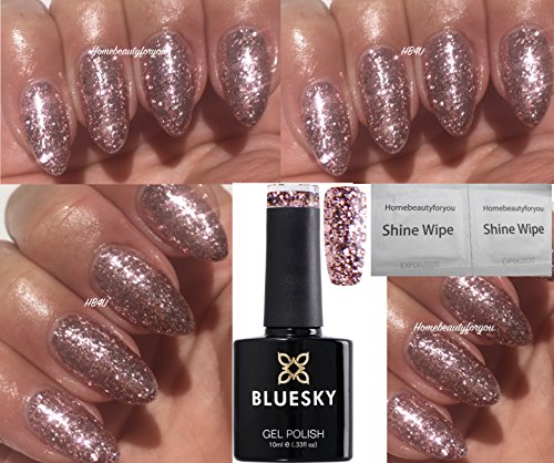 Bluesky S06N Pink Rose Glitter Sparkle Nail Gel Polish UV LED Soak Off