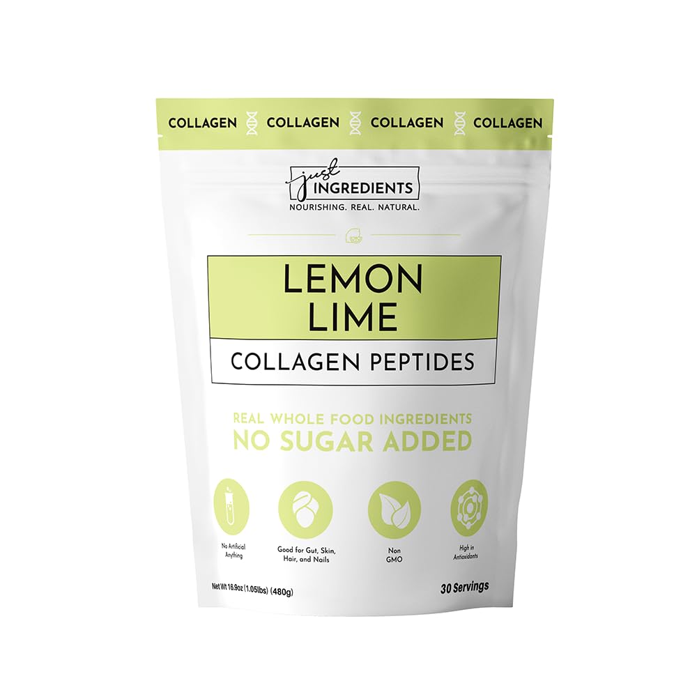 JUST INGREDIENTS Lemon Lime Collagen Peptides - Joint Support - 30 Servings