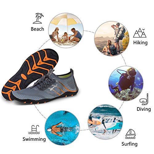 Image of WateLves Water Shoes Mens Womens Barefoot Beach Swim Shoes Quick-Dry Aqua Socks Pool Shoes for Surf Yoga Water Aerobics