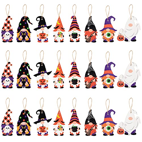 Watinc 25Pcs Christmas Theme Hanging Gnomes Wooden Ornament, Colorful Gnome With Hat Wooden Hanging Tag With Rope, Christmas Eva Themed Pendant Decors For Holiday Home Decorations Party Favor Supplies #TOP22