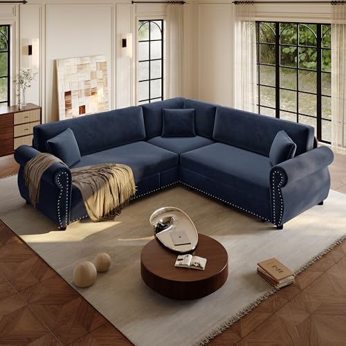 Sectional Sleeper Sofa - Comfy Chenille L Shaped Couch