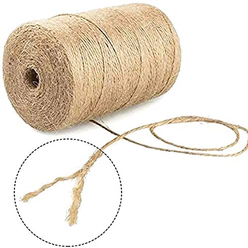 Image of ecofynd 50 Meters Natural Jute Rope | Woven String Wrapping Cord to Use Around The House and Garden | Best Thread Material for Craft Projects, DIY Crafts(2mm)