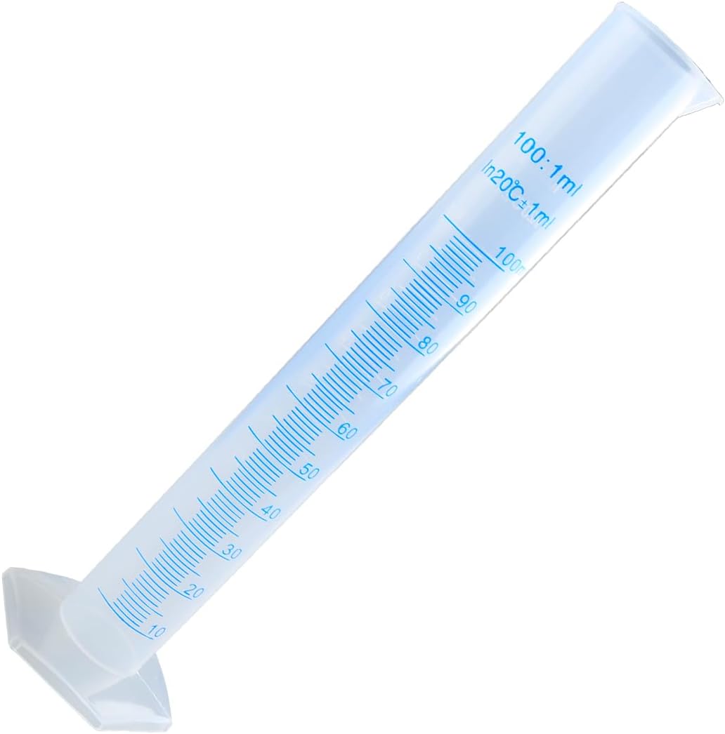 PP 100mL Blue Line Double-Sided Scale Measuring Cylinder Reagent Plastic Rain Measuring Cup