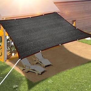 Wlbxdrzk Schattierungsnetz mit Ösen 2x2m Schwarz
