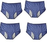 Pack Of 4 Ladies Menstrual Panty Cotton Underwear Teenage Girls Knickers Comfortable Breathable Riefs Multipack Blue Xl