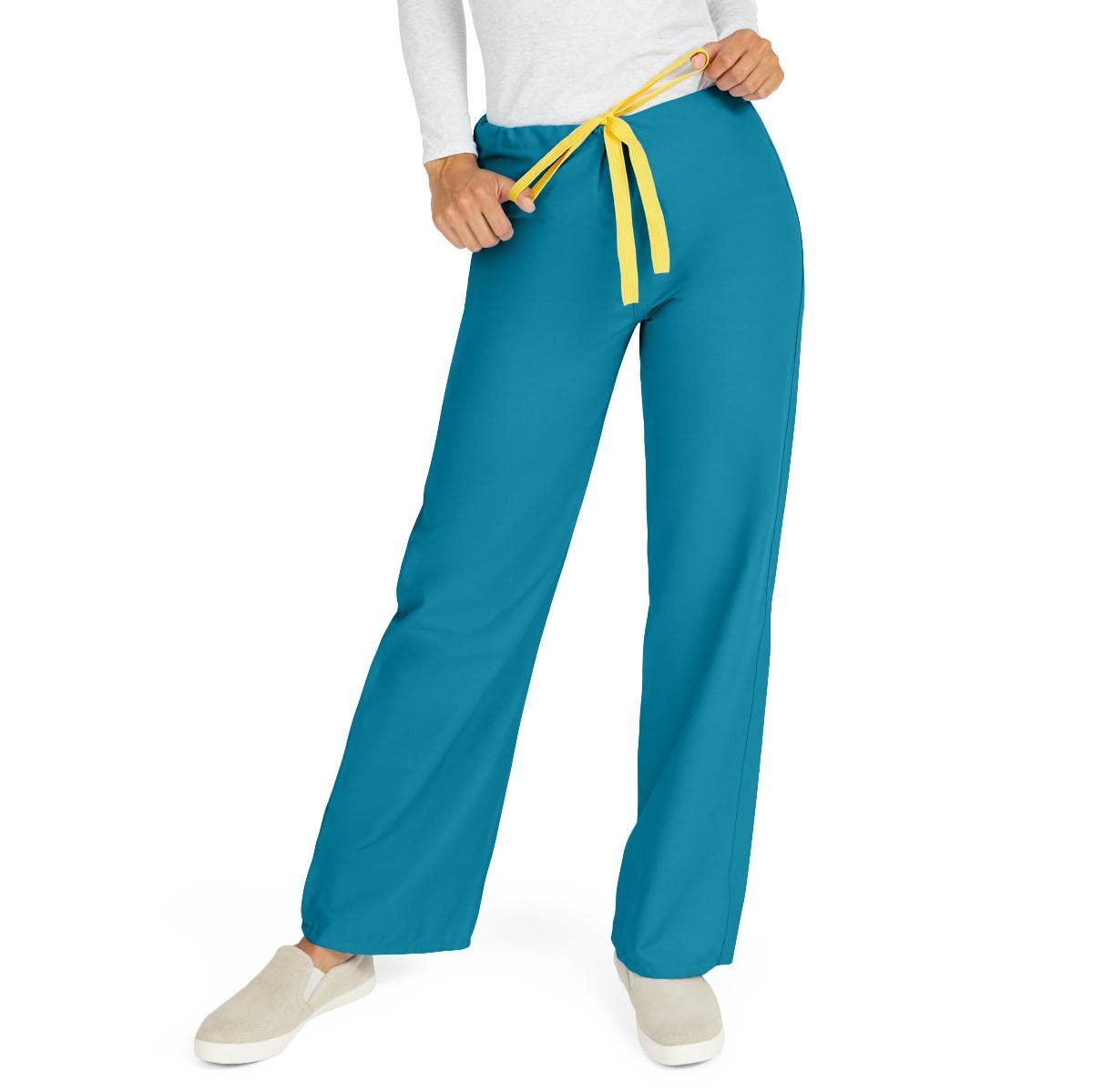 Medline AngelStat Unisex Reversible Drawstring-Waist Scrub Pants, Peacock, Size 4XL, Regular Inseam