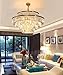 Modern Crystal Chandelier Ceiling Light, Gold Chandelier Pendant Lighting, Luxury Chandelier Light Fixture for Kitchen Bedroom Dining Room Living Room, Dia 24 Inch Crystal Hanging Light