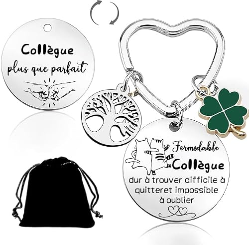 QTZXZX Porte-Clef Humoristique Collègue Homme, Cadeau Départ Travail, Retraite et Démission, Collègue au Top, Porte-Clés Gravé Original, Idée Cadeau Pot de Départ, Anniversaire, Noël et Souvenir (2)
