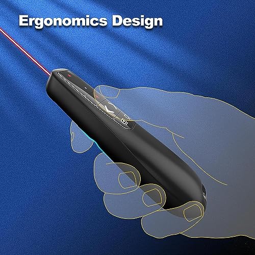 Image of COOLCOLD Laser Pointer, Wireless Presentation Clicker, PPT Presenter Slide Changer Controller with USB Receiver, Battery Indicator for Mac, Computer, Laptop, Windows, Slideshow Google Slide (Black)