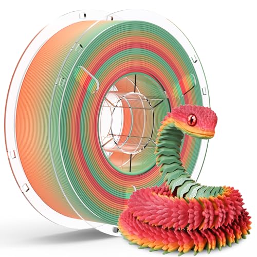 Image of RAMBERY Matte Rainbow 3D Printing Filament Fast Color Change, Multi-Color PLA Filament for Most FDM 3D Printer, 1.75mm 1kg(2.2lbs), Matte Rainbow Jungle Color