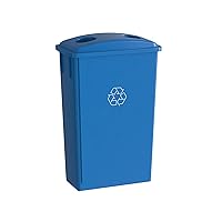 Vista 24 de Bote de basura Slim Jim negro de 23 galones con carrito