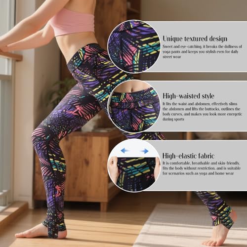 High Waisted Yoga Pants for Women with Stylish Design for Gym Fitness Yoga and Everyday Wear, Black 01, Medium - Image 3