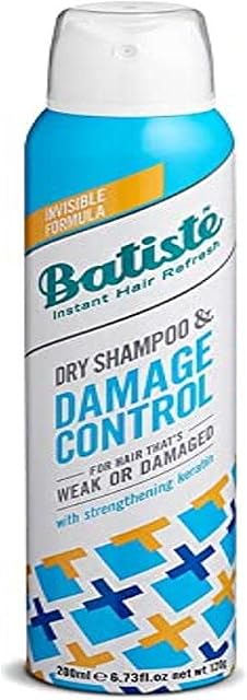 Batiste Dry Shampoo Damage Control 200ml, Hair Benefits for Weak or Damaged Hair, with Keratin, No Rinse Spray to Refresh Hair in Between Washes