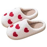 Vdidnts Star Heart Strawberry Slippers Watermelon Slippers For Women Men Memory Foam Fuzzy Plush Warm House Shoes Bedroom Slippers Slippers Heart 41/42