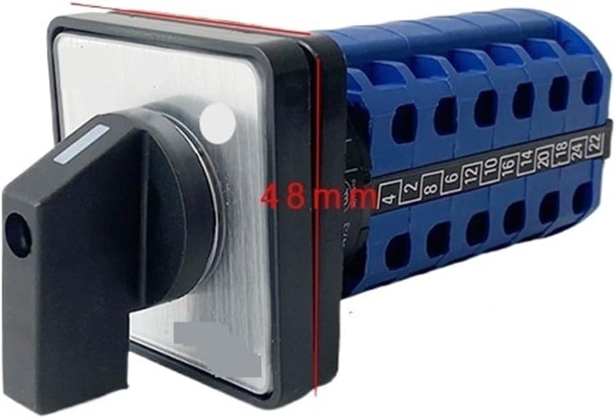 LW26-20 Rotary Cam Switch 3 Position 660V 20A 6 Poles 24 Terminals Electrical Changeover Selector YMW26-20/6(White)