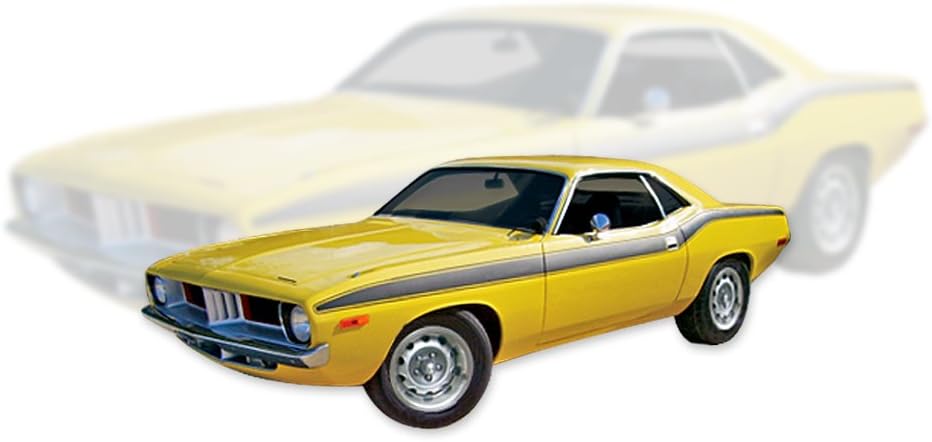 1972 Plymouth Barracuda 'Cuda Decals & Upper Body Stripes Kit - Matte Black