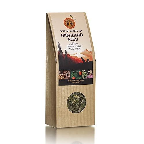 Miniatura 3 de Té de hojas sueltas de hierbas siberianas con piñones, hoja de frambuesa, Willowherb (2.46 onzas)