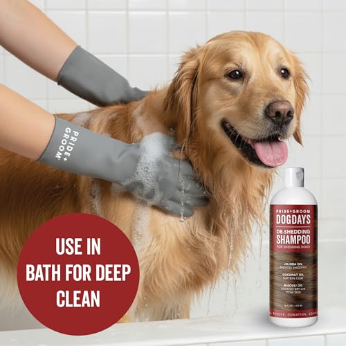 Pride and Groom DogDays De-Shedding The Scrub Kit - Natural Dog Shampoo with Silicone Scrubber Gloves for Detangling, Shedding Control, Coat Massage, Clean Ingredients, and Gentle Pet Grooming Care - Image 6