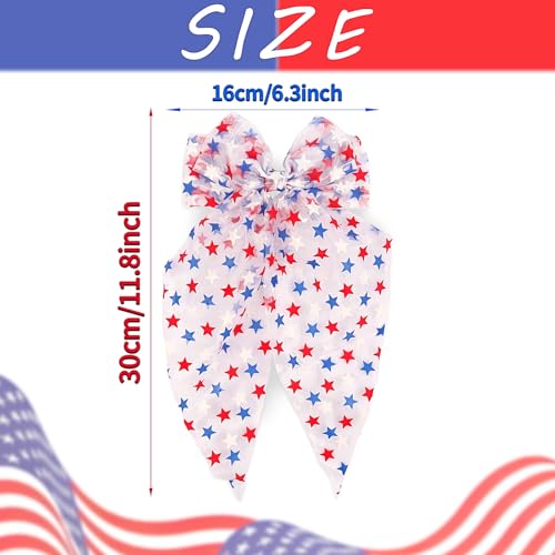 Pinza con moño patriótico para cabello 4th of July miniatura 3