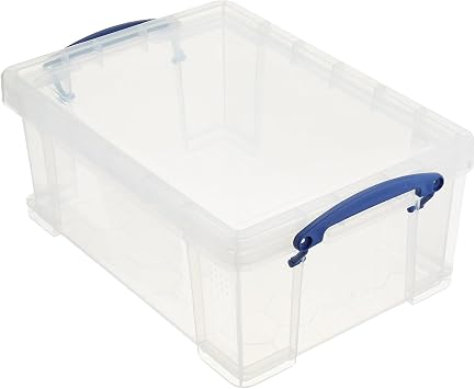 Really Useful Storage Box Plastic Lightweight Robust Stackable 9 Litre W255xD395xH155mm Clear - Ref 9C
