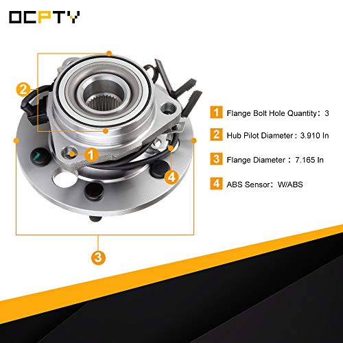 Ocpty New Wheel Hub Bearings Front Replacement Fit For Cadillac Escalade 1999-2000 For Chevrolet K1500 1995-1999 6 Lugs Compatible With Oe:515024 #TOP3