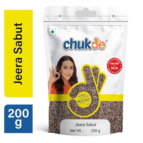 Image of Chukde - Jeera Sabut (Cumin)| Whole Spices | Ideal for Vegetarian, Meat, and Rice Dishes, Snacks, and Beverages | Digestion Aid, Blood Sugar Regulator, Anti-Inflammatory - 200 Gram (Pack of 6)