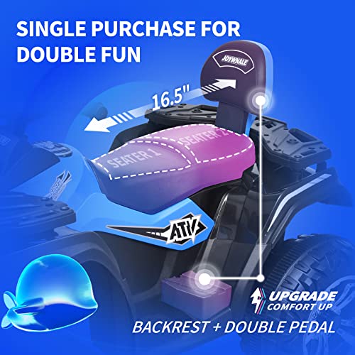 Joywhale 24V Kids Ride On 2 Seater Atv Car 4Wd Quad Electric Vehicle Easy-Drag 4-Wheeler, With 10Ah Large Battery, 4X75W Powerful Engine, Metal Suspension, Soft Braking, Music, 2023 New Model, Bw-A20S #TOP2