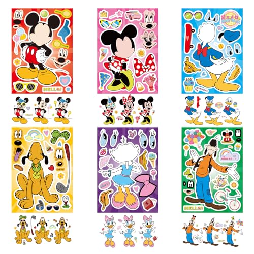 36PCS Mouse Make a Face Stickers, DIY Mouse Party Supplies Favors Make Your Own Stickers Mixed and Matched with Different Designs Characters for Birthday Gifts Class Reward Book Decor 13+ - Image 5