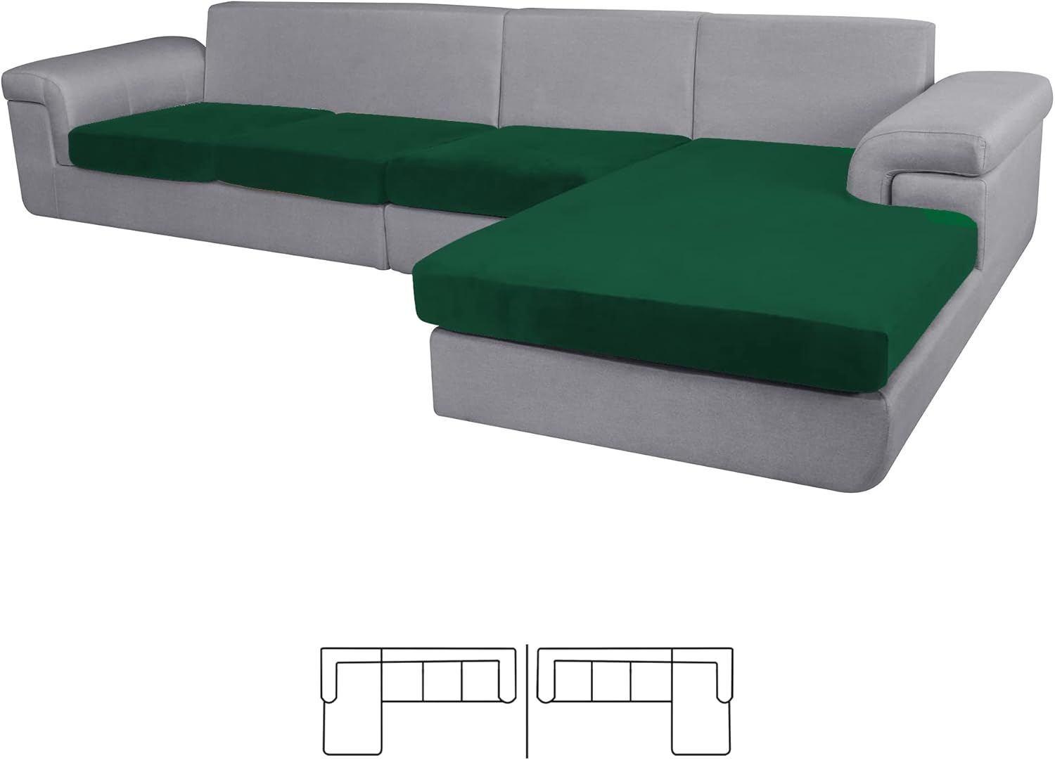 ULTICOR Sectional Sofa Seat Covers, 4 Piece L Shape Sofa