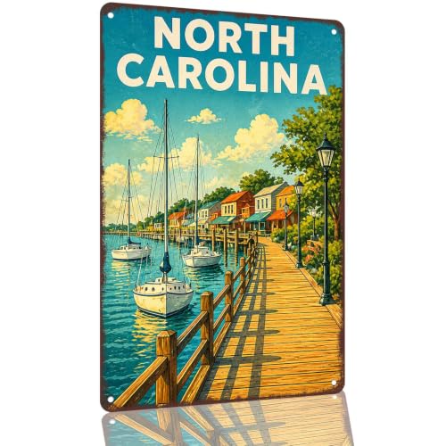 North Carolina Waterfront Boardwalk Aluminum Metal Sign 8 x 12 Inch