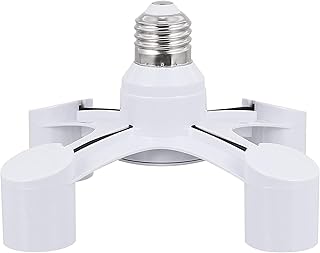 Light Bulb Socket Splitter,4 in 1 E26/E27 Multi Bulb Socker Adapter,Light Socket Splitter Converter for LED,CFL Bulbs,60W Each Port,Total 300W