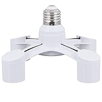 Vista 1 de Divisor de enchufe de bombilla, 4 en 1 E26/E27 adaptador de enchufe de bombilla múltiple, convertidor divisor de enchufe de luz para LED, bombillas