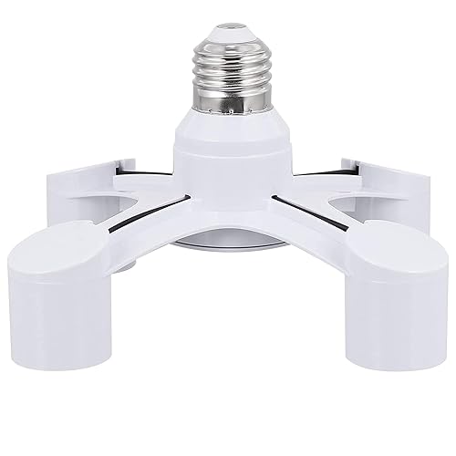 Divisor de enchufe de bombilla, 4 en 1 E26E27 adaptador de enchufe de bombilla múltiple, convertidor divisor de enchufe de luz para LED, bombillas